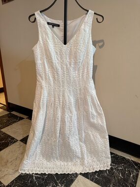 Jones Wear White Eyelet Dress Size 6 Graduation Dress White Party Bridal Shower
